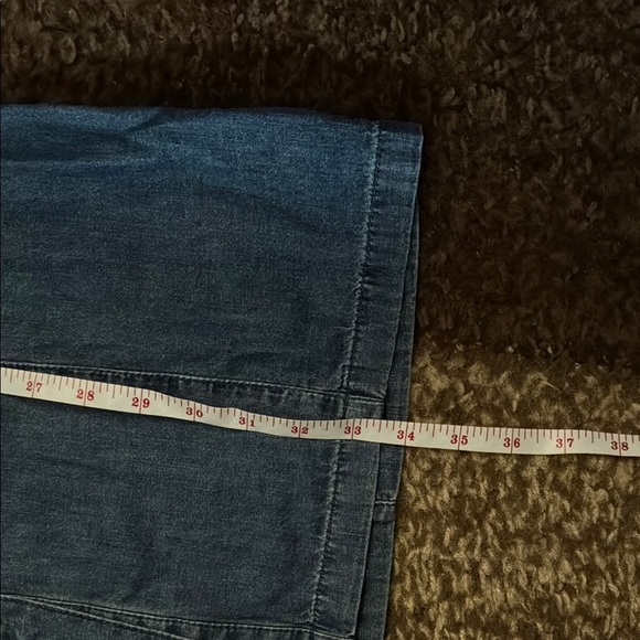 GAP Blue Buttoned Midi Dress with Notched Collar - Picture 10 of 10